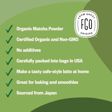 FGO Organic Matcha Green Tea Powder for Lattes and Baking
