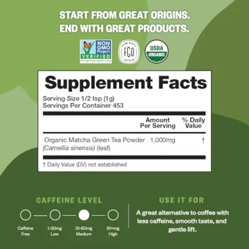 FGO Organic Matcha Green Tea Powder for Lattes and Baking