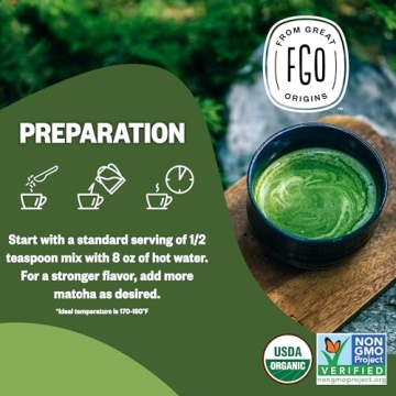 FGO Organic Matcha Green Tea Powder for Lattes and Baking