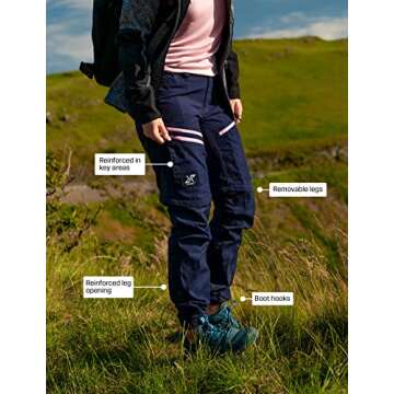 RevolutionRace Women's RVRC GP Pro Zip Off Pants, Durable, Ventilated and Convertible Pants for All Outdoor Activities, Peacemaker/Orchid Smoke, XL