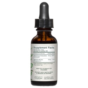 Vitamin D3 with K2 Liquid Drops for Health Support