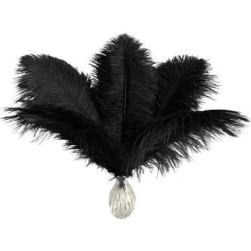 Piokio 40 pcs Black Ostrich Feathers Plumes 12-14 inch Bulk for Wedding Party Decorations and DIY Cr...