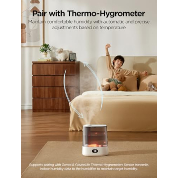 GoveeLife Smart Humidifiers for Bedroom, 6L Cool Mist Top Fill for Large Room, Humidity Sensor, Auto Mode, Schedule, 60H Quiet Runtime, WiFi Humidifier Essence Diffuser for Baby Plant, Work with Alexa