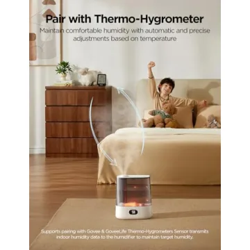GoveeLife Smart Humidifiers for Bedroom, 6L Cool Mist Top Fill for Large Room, Humidity Sensor, Auto Mode, Schedule, 60H Quiet Runtime, WiFi Humidifier Essence Diffuser for Baby Plant, Work with Alexa