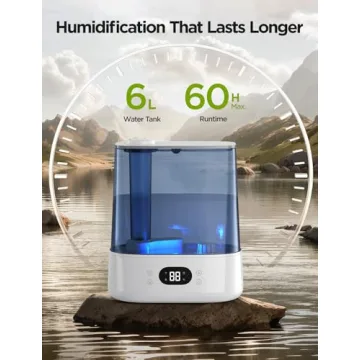 GoveeLife Smart Humidifiers for Bedroom, 6L Cool Mist Top Fill for Large Room, Humidity Sensor, Auto Mode, Schedule, 60H Quiet Runtime, WiFi Humidifier Essence Diffuser for Baby Plant, Work with Alexa