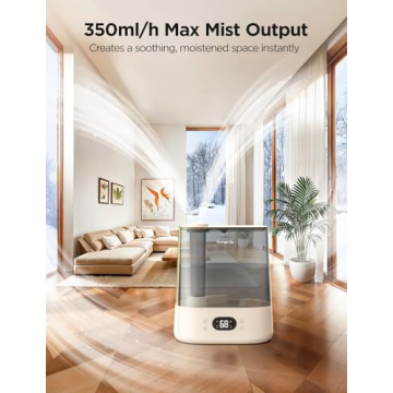 GoveeLife Smart Humidifiers for Bedroom, 6L Cool Mist Top Fill for Large Room, Humidity Sensor, Auto Mode, Schedule, 60H Quiet Runtime, WiFi Humidifier Essence Diffuser for Baby Plant, Work with Alexa