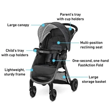 Graco FastAction SE Travel System Foldable Stroller Car Seat