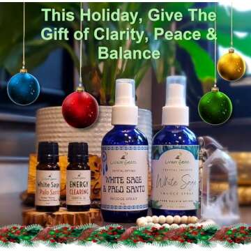 White Sage Smudge Spray for Energy Clearing & Purification - A Clean, Safe Alternative to Burning Sage - 100% Pure Salvia Apiana - Crystal Infused - 4 oz.