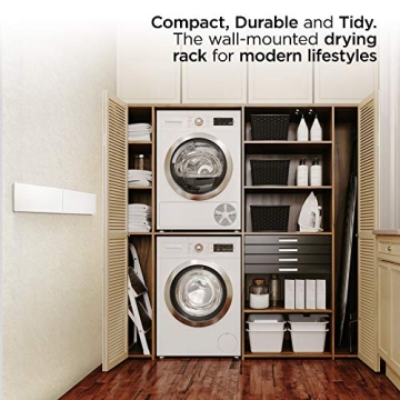 Step Up 28-INCH White Wall Mounted Laundry Drying Rack