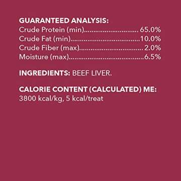 Amazon Brand - Wag Freeze-Dried Raw Single Ingredient Dog Treats, Beef Liver, 3.3 Ounce (Pack of 1)