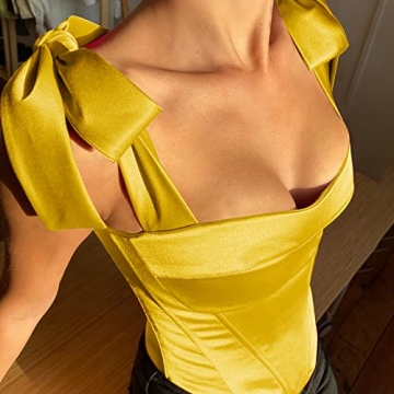 Hi Aesthetics Satin Bustier Top for Parties and Festivals