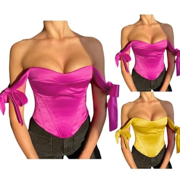 Hi Aesthetics Satin Bustier Top for Parties and Festivals
