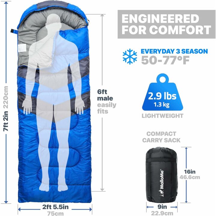 MalloMe Cold Weather Sleeping Bags for Kids & Adults