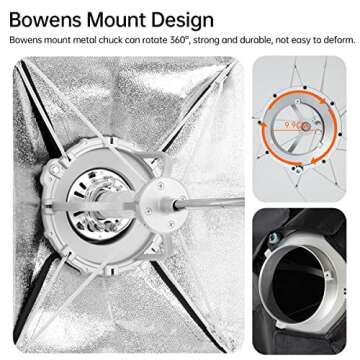 Godox SB-UE 37.5 inches/95cm Octagon Umbrella Softbox Reflector with Honeycomb Grid and Carrying Bag, Portable Umbrella Bowens Mount Soft Box for Camera Flash Studio Strobe Flash Product Photography