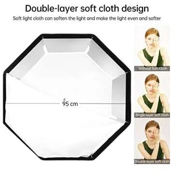 Godox SB-UE 37.5 inches/95cm Octagon Umbrella Softbox Reflector with Honeycomb Grid and Carrying Bag, Portable Umbrella Bowens Mount Soft Box for Camera Flash Studio Strobe Flash Product Photography