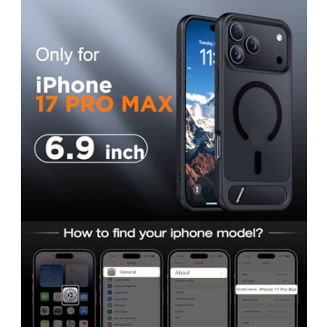 Temdan Designed for iPhone 17 Pro Max Case - Slim, Shockproof, and Hands-Free Stand