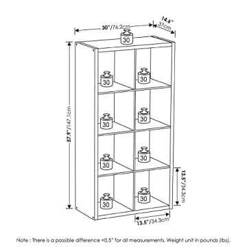 Furinno 8-Cube Storage Organizer for Stylish Home Solutions