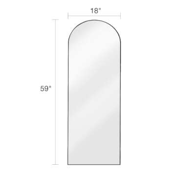 ITSRG Floor Mirror, Full Length Mirror with Stand, Arched Wall Mirror, Mirror Full Length, Black Floor Mirror Freestanding, Wall Mounted Mirror for Bedroom Living Room, Black