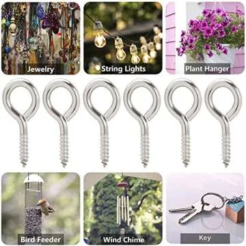 Durable 1 inch Screw Eyes - 100 Pack of Metal Eye Hooks