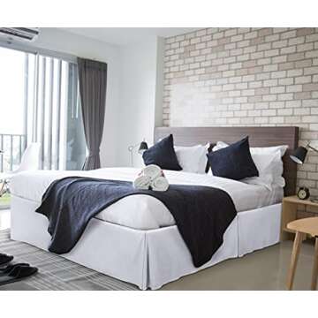 Utopia Bedding King Bed Skirt - Soft Quadruple Pleated Ruffle - Easy Fit with 16 Inch Tailored Drop - Hotel Quality, Shrinkage and Fade Resistant (King, White)