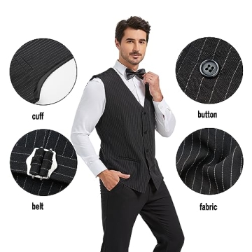 tuptay 1920s Men's Costume Set for Themed Parties