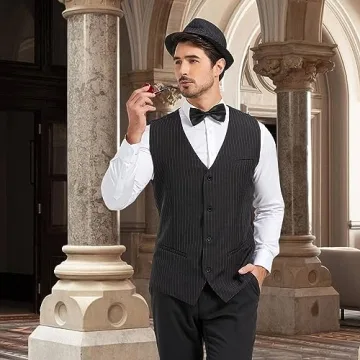 tuptay 1920s Men's Costume Set for Themed Parties