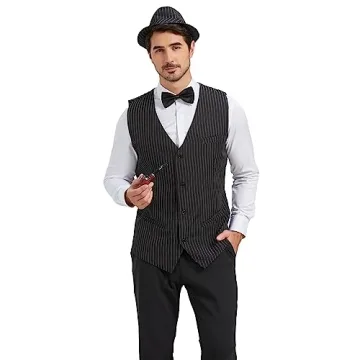 tuptay 1920s Men's Costume Set for Themed Parties