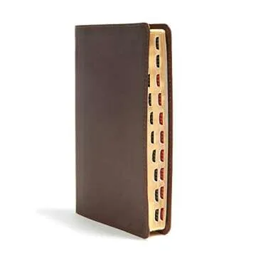 CSB Ultrathin Reference Bible, Brown Genuine Leather, Indexed