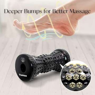 Tumaz Massage Ball & Foot Roller 3-in-1 Set with Spiky Ball, Lacrosse Ball, Massage Roller - Ergonomic Design to Relieve Plantar Fasciitis, Foot Massager for Deep and Superficial Muscle Pain