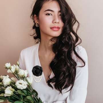 Elegant Pearl Brooch with Camellia Flower Design for Special Events