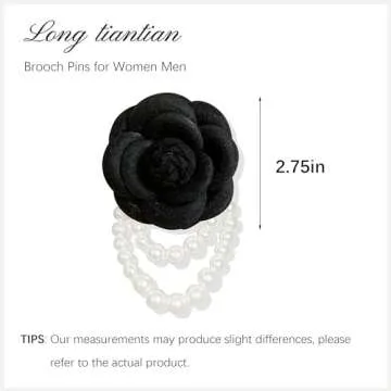 Elegant Pearl Brooch with Camellia Flower Design for Special Events