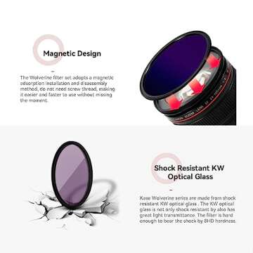 Kase Wolverine Professional Magnetic ND CPL Filters Kit 77mm Filters Kit Includes CPL+ND8 3 Stop+ND6...