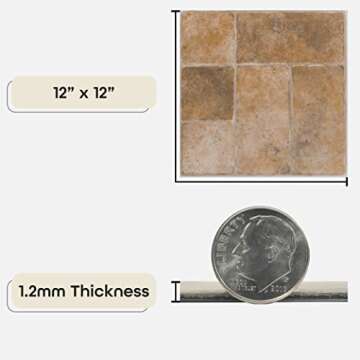 Nexus Self Adhesive Vinyl Floor Tiles - Peel & Stick 12-Inch