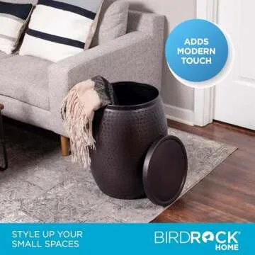 BIRDROCK HOME Iron Storage Side Table for Indoor & Outdoor Use
