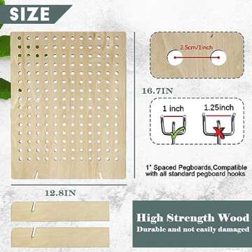 AAiphuwew Wooden Pegboard Display Stand for Crafts
