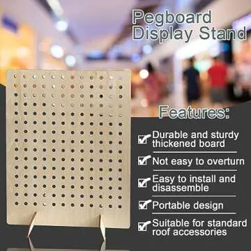 AAiphuwew Wooden Pegboard Display Stand for Crafts