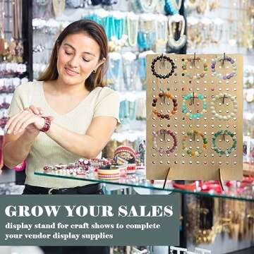 AAiphuwew Wooden Pegboard Display Stand for Crafts