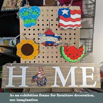 AAiphuwew Wooden Pegboard Display Stand for Crafts