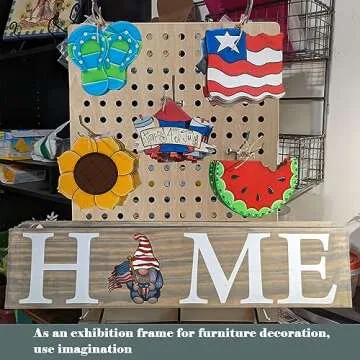 AAiphuwew Wooden Pegboard Display Stand for Crafts