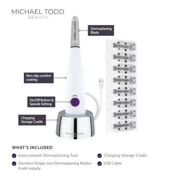 Michael Todd Beauty - Sonicsmooth – SONIC Technology Dermaplaning Tool - 2 in 1 Women’s Facial E...