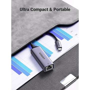 UGREEN USB C to Ethernet Adapter, Plug and Play Ethernet Adapter, 1Gbps Gigabit RJ45 to Type-C (Thunderbolt 4/3 Compatible) Network Dongle, Compatible for MacBook Pro/Air, iPhone 16 Pro/Max, iPad, XPS