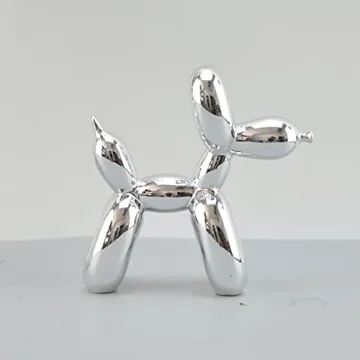 Stylish Balloon Dog Metallic Finish Sculpture for Home Decor