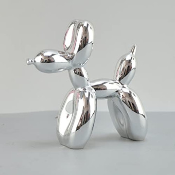 Stylish Balloon Dog Metallic Finish Sculpture for Home Decor