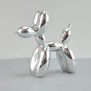 Stylish Balloon Dog Metallic Finish Sculpture for Home Decor