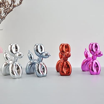 Stylish Balloon Dog Metallic Finish Sculpture for Home Decor