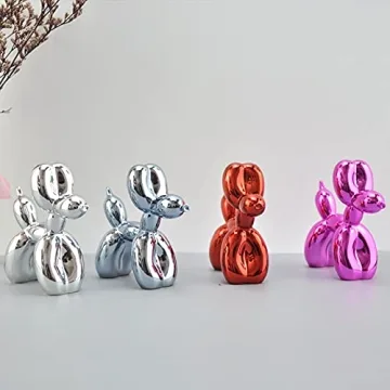 Stylish Balloon Dog Metallic Finish Sculpture for Home Decor