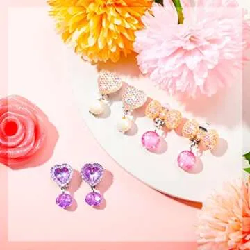 Hicarer 9 Pairs Girls Clip-on Earrings Jewelry Set