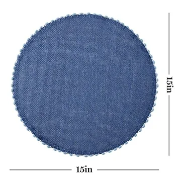 Martha Stewart Navy Blue 6-Pack Placemat Set, 15" Round