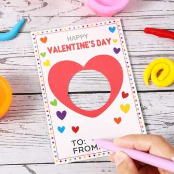 Valentines Day Gifts for Kids - 24 Pack Valentines Cards With Playdough - Funny Valentines Classroom Favors Exchange Cards for Boys Girls School Class Preschool