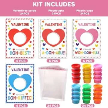 Valentines Day Cards with Playdough for Kids Pack